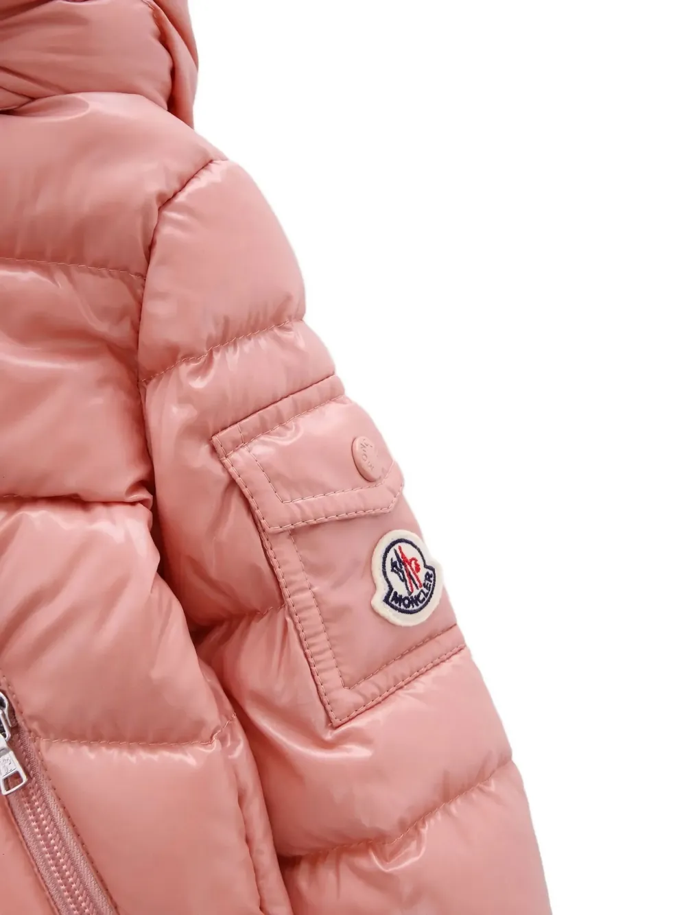 Moncler Enfant Gewatteerd jack met capuchon Roze