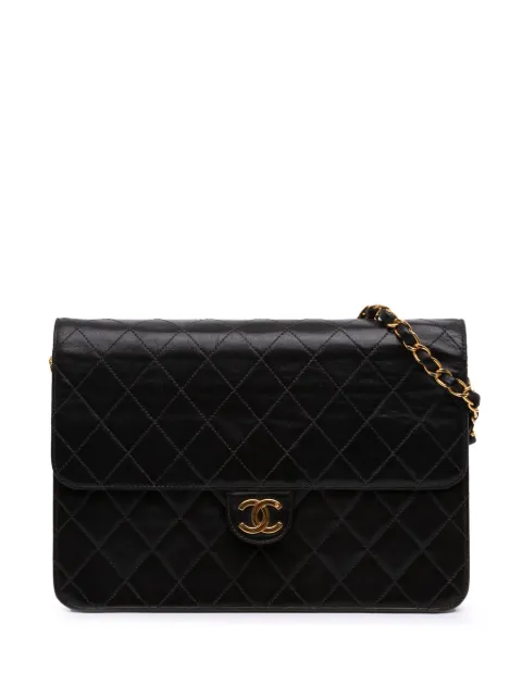 CHANEL Pre-Owned bolsa de hombro Half Single Flap mediana  de piel de cordero con logo CC 1997-1999