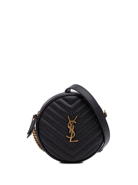Saint Laurent Pre-Owned 2021 Grain De Poudre Chevron Round Vinyle Camera Bag crossbody bag