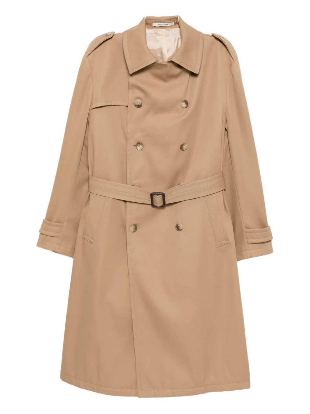 Tagliatore Double-breasted Belted Trench Coat In Neutral
