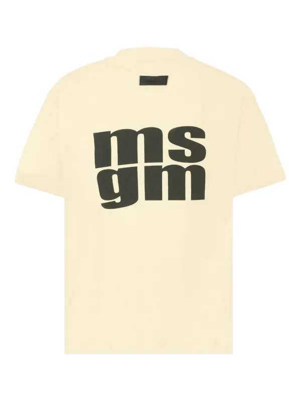 msgm kids Tシャツ　イエロー MSGM - Yellow Cotton Slogan T-Shirt | Childrensalon