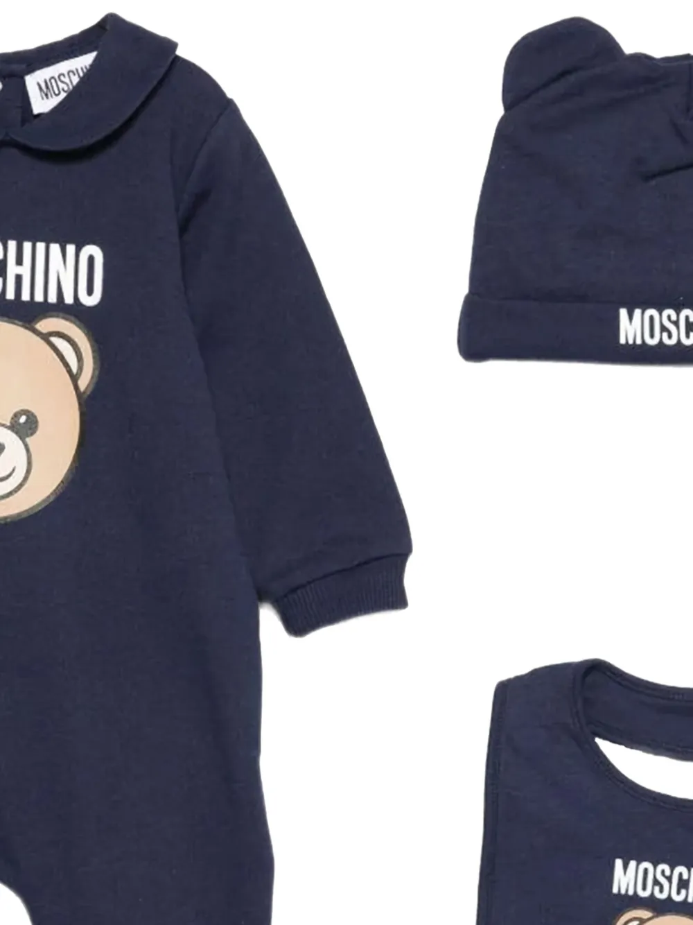 Moschino Kids Babypakje met beerapplicatie Blauw