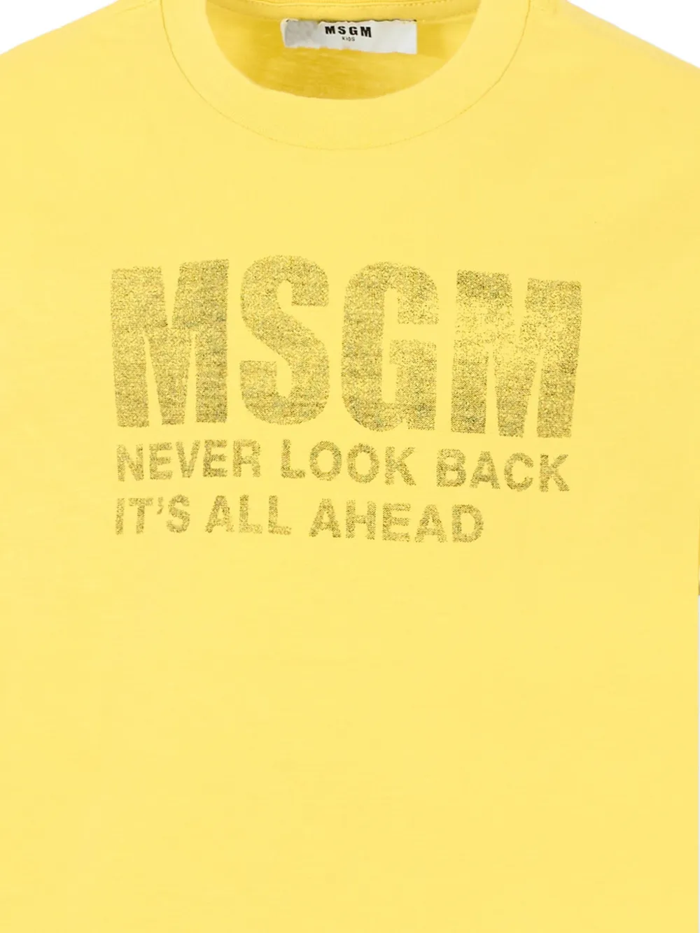 MSGM Kids logo-print short-sleeve T-shirt Geel