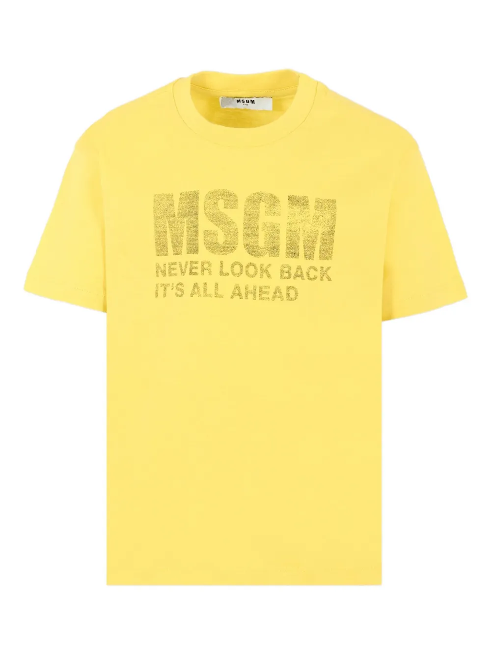 MSGM Kids logo-print short-sleeve T-shirt Geel