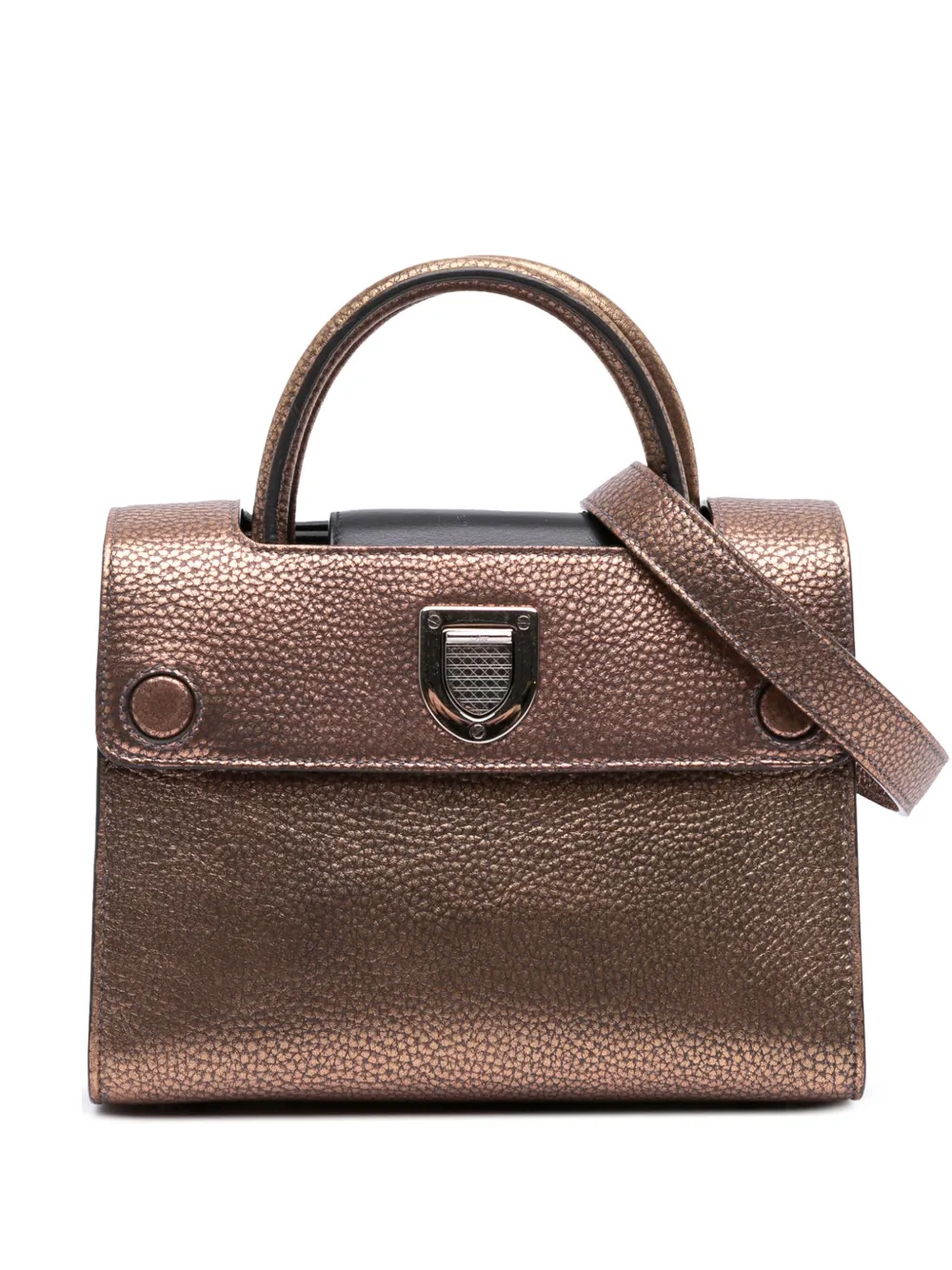 Christian Dior Pre-Owned 2016 ミニ メタリック グレイン カーフスキン ディオール エヴァー サッチェルバッグ Christian Dior Pre-Owned 2016 ミニ メタリック グレイン カーフスキン ディオール エヴァー サッチェルバッグ