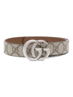 Gucci Kids GG ロゴバックル レザーベルト | ブラック | FARFETCH JP