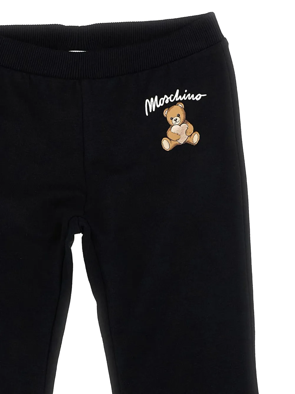 Moschino Kids Teddy broek met logo Zwart