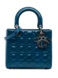 Christian Dior Pre-Owned 2012 Medium Patent Cannage Lady Dior satchel - Blue
