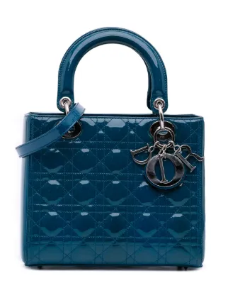 Dior ディオール　レディディオール　パテント　ミディアム　美品 Christian Dior Pre-Owned 2012 ミディアム パテント カナージュ
