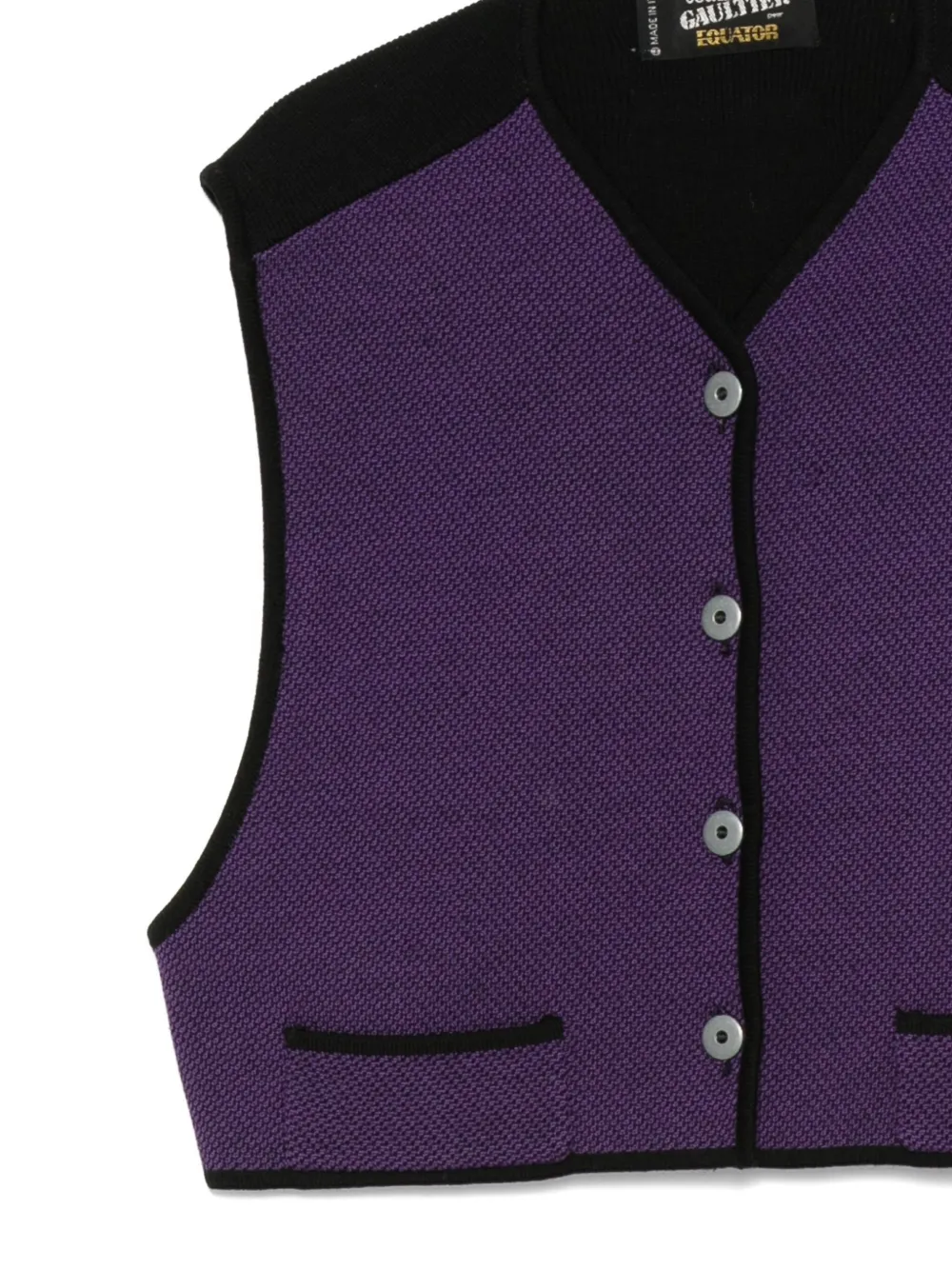 Pre-owned Jean Paul Gaultier 1990s Wool Button Vest In Purple