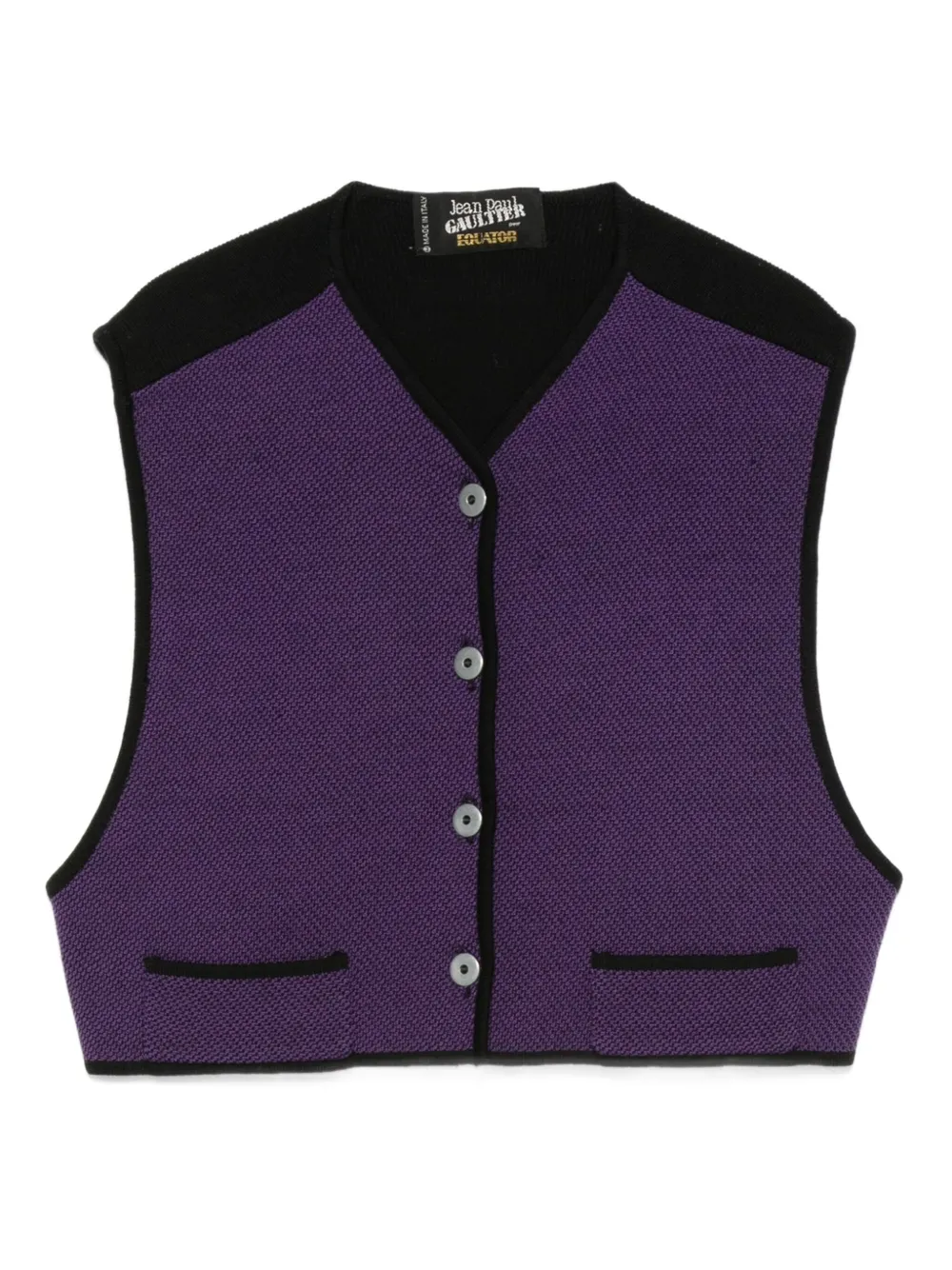 Pre-owned Jean Paul Gaultier 1990s Wool Button Vest In Purple