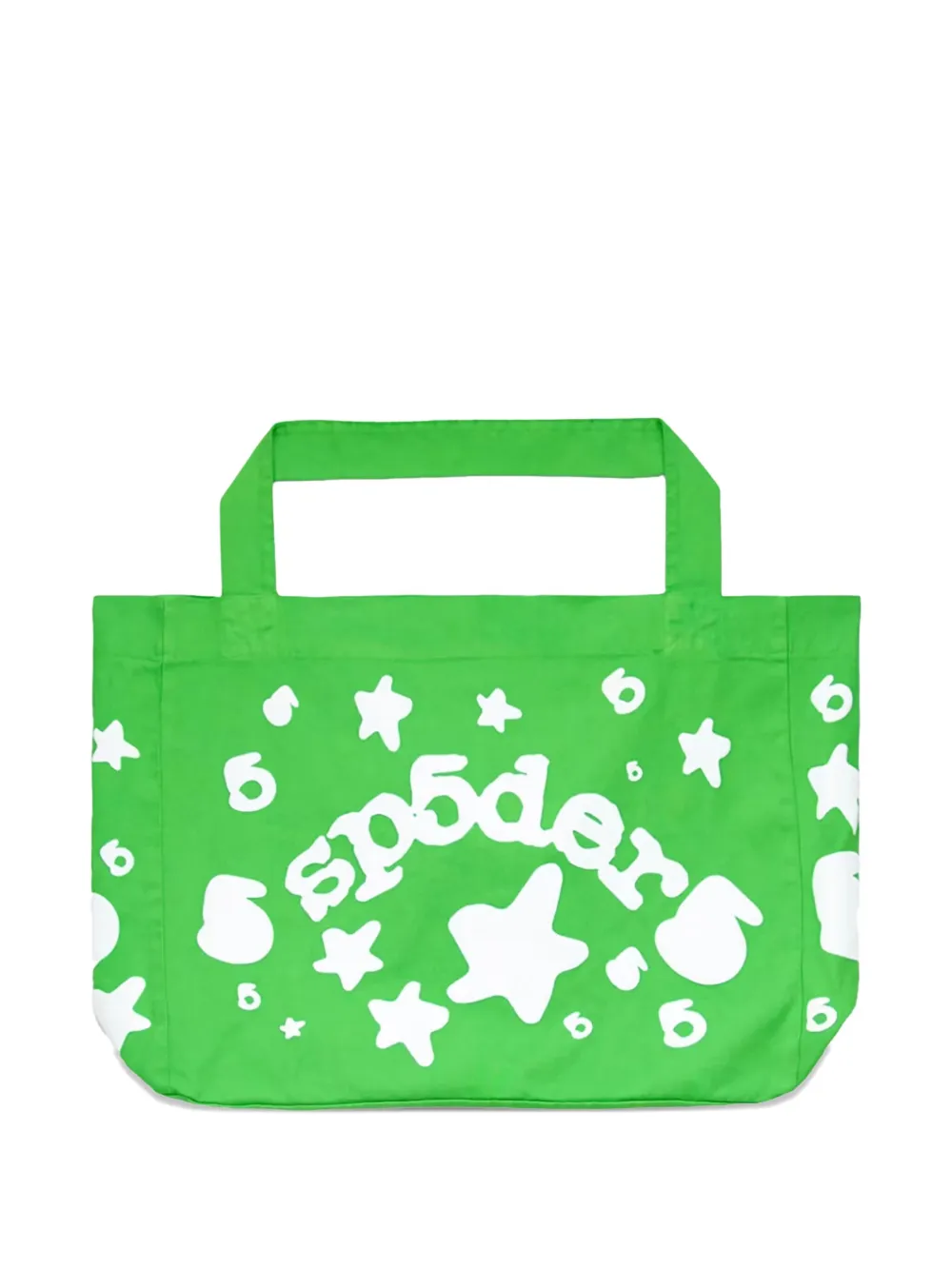 SP5DER Shopper met sterrenprint Groen