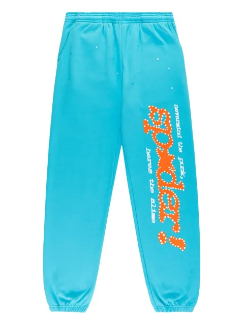 SP5DER rhinestone-embellished logo track pants