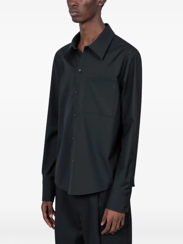 Courrèges chest-pocket long-sleeve Shirt | Black | FARFETCH SG