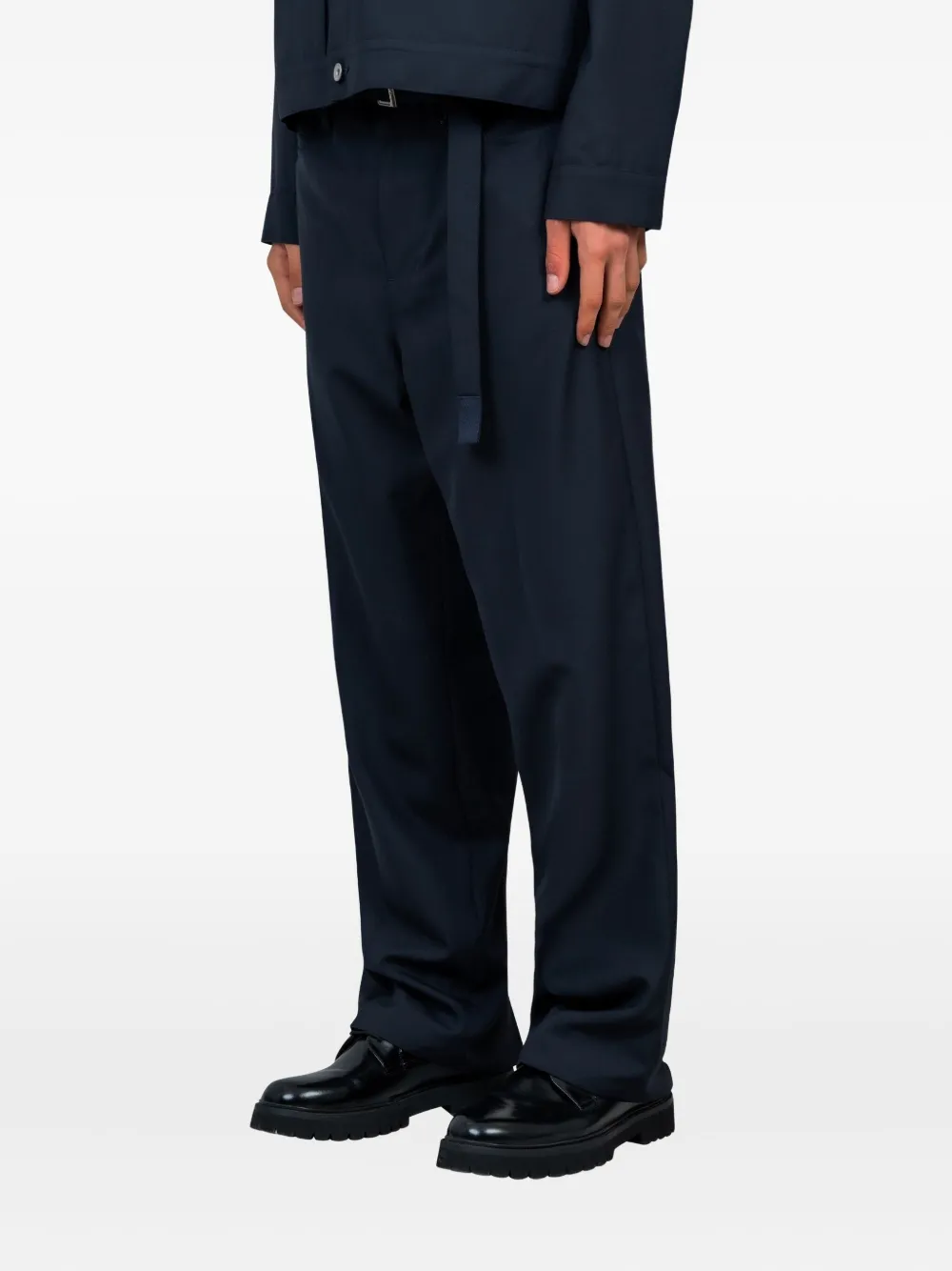 Sacai Plooibroek met ceintuur - Blauw
