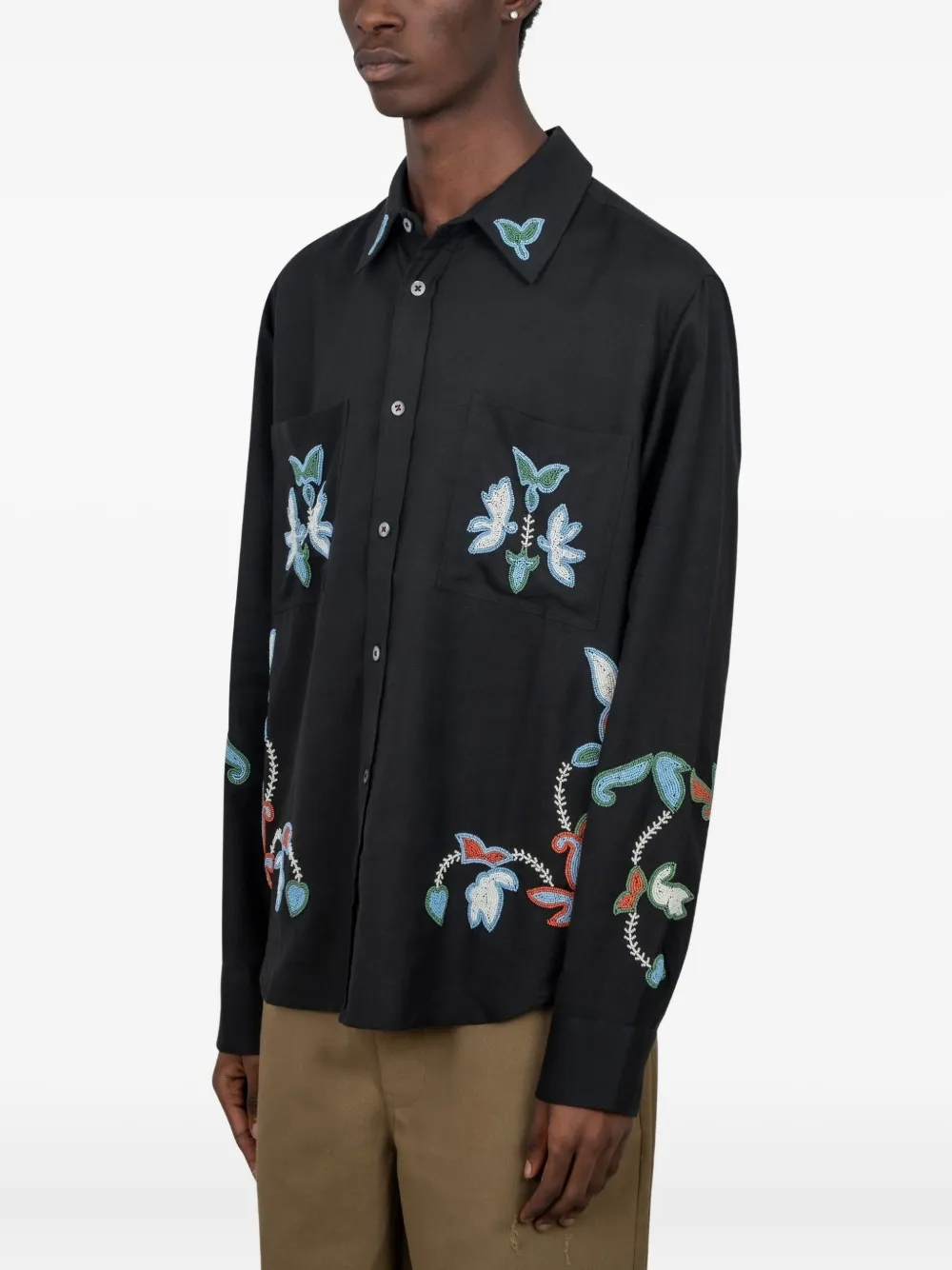 Baziszt beaded-embellished floral-motif shirt | Image 2
