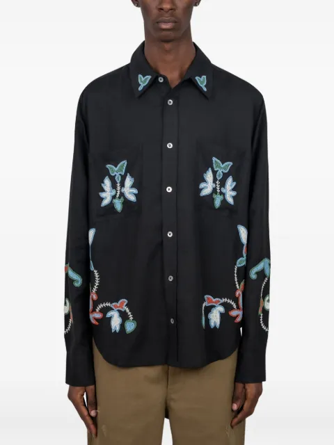 Baziszt beaded-embellished floral-motif shirt