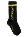 Off-White Kids striped ribbed socks - Black