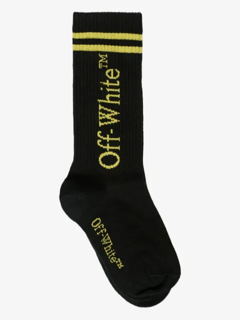 Off-White Kids randiga ribbade strumpor