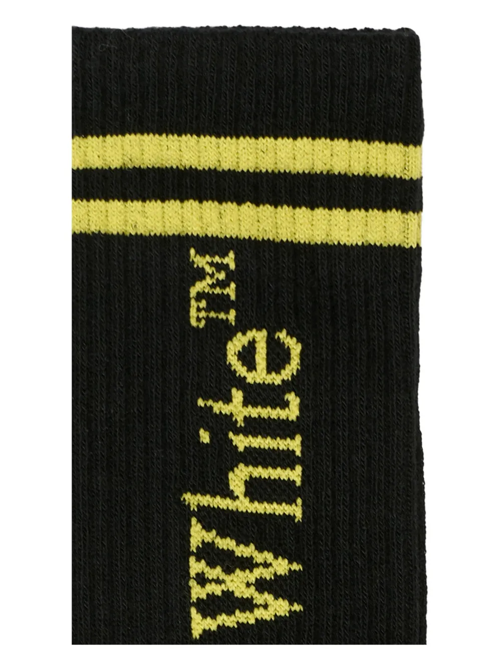 Off-White Kids Gestreepte geribbelde sokken Zwart