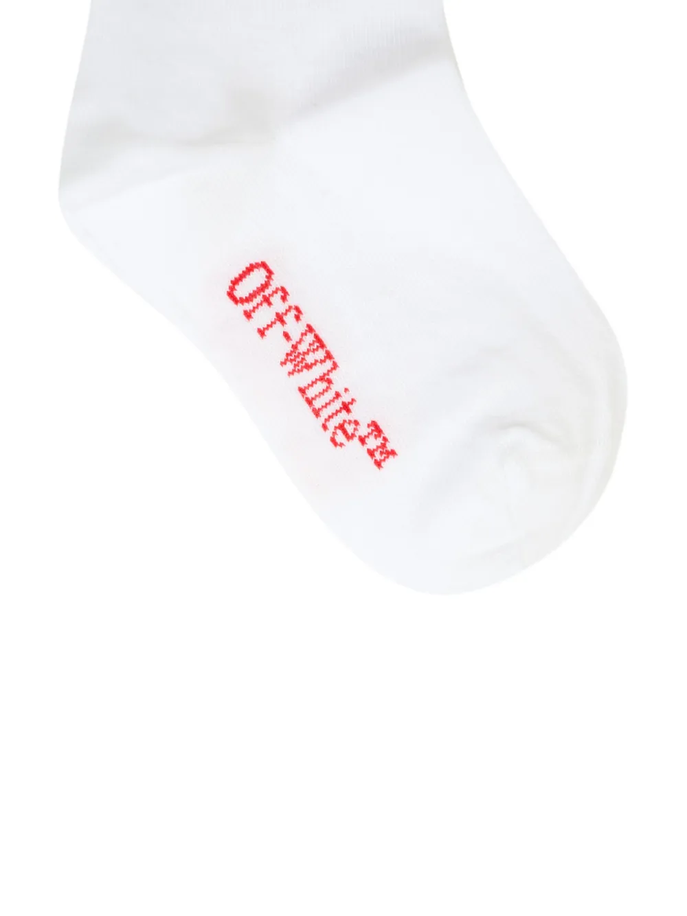 Off-White Kids Geribbelde sokken met logodetail Wit