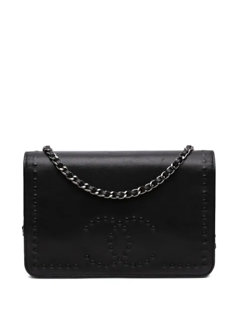 CHANEL Pre-Owned 2013-2014 CC Embossed Lambskin Wallet On Chain crossbody bag