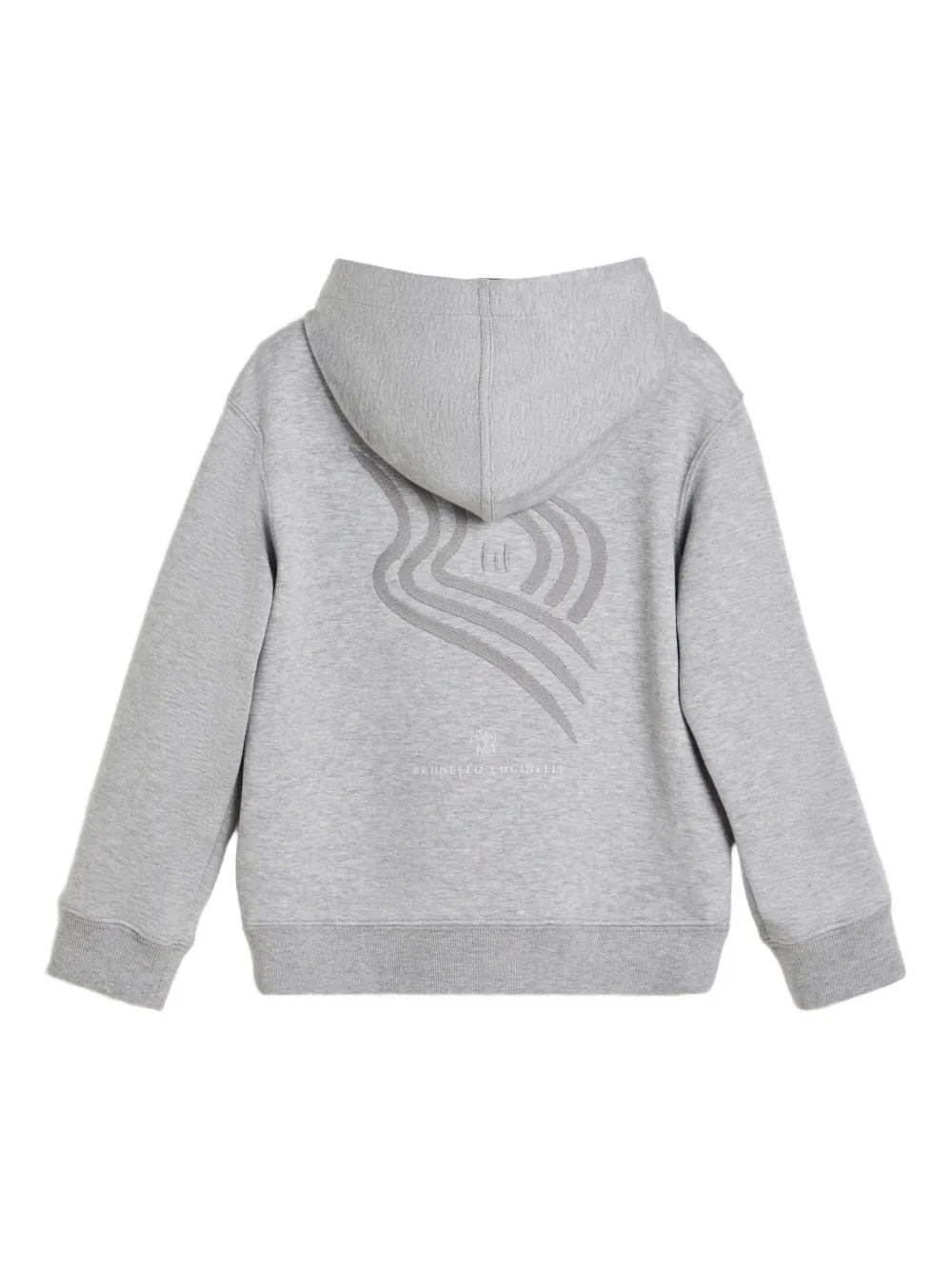 Brunello Cucinelli Kids Sweater met rits en detail aan de voorkant Grijs