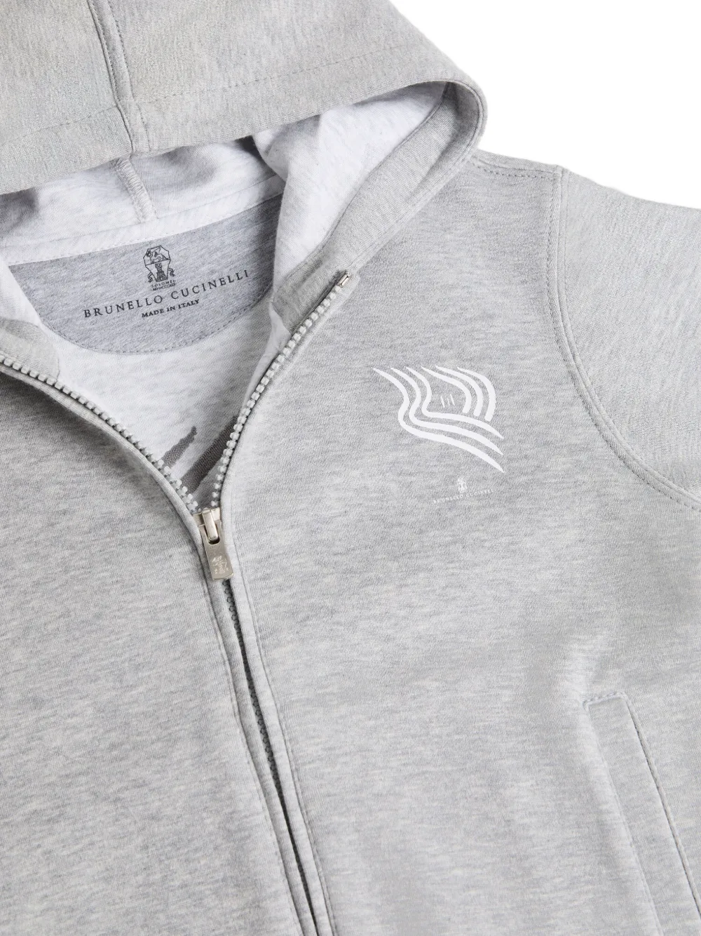 Brunello Cucinelli Kids Sweater met rits en detail aan de voorkant Grijs