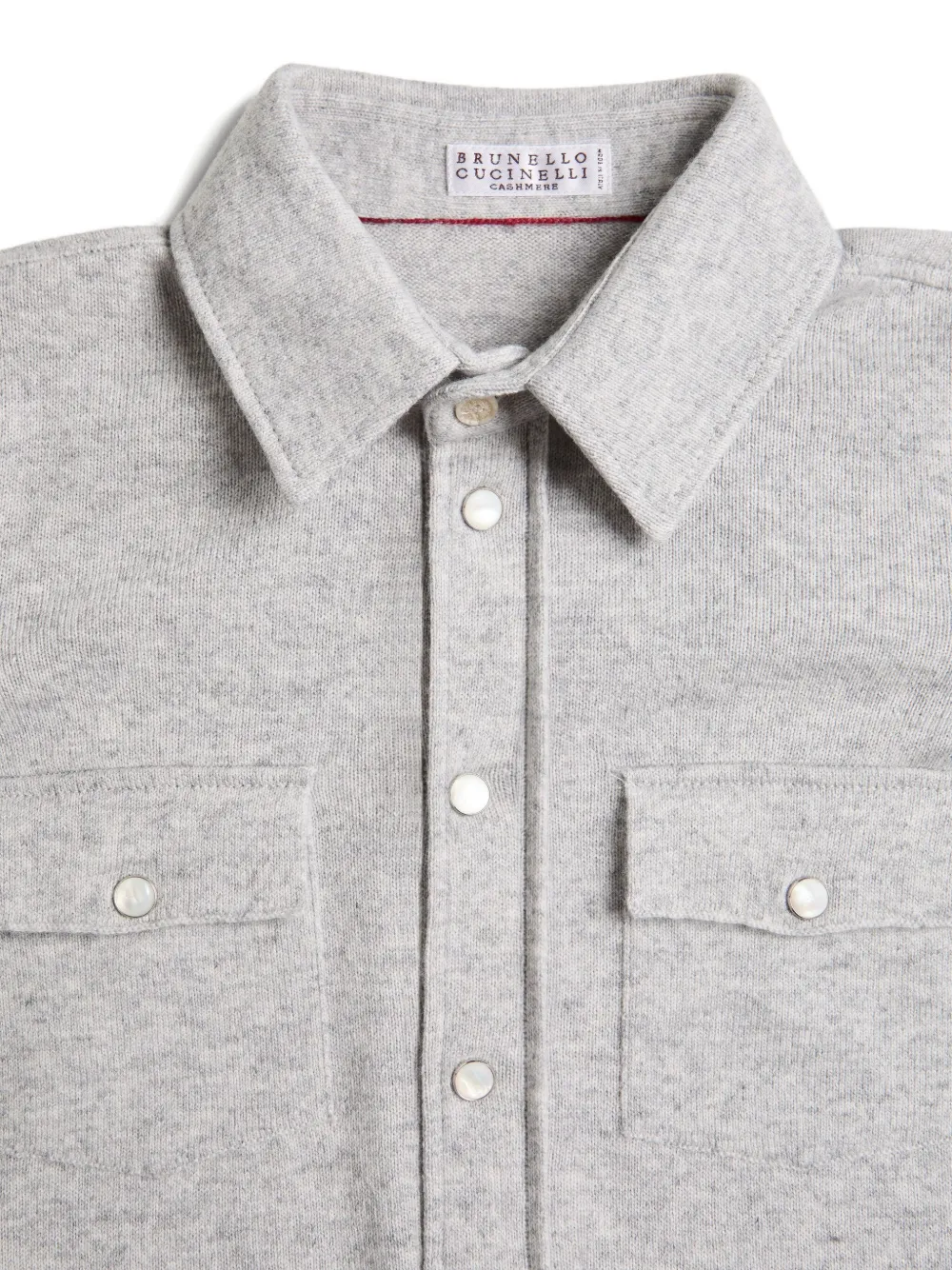 Brunello Cucinelli Kids Gebreid shirt met zak Grijs