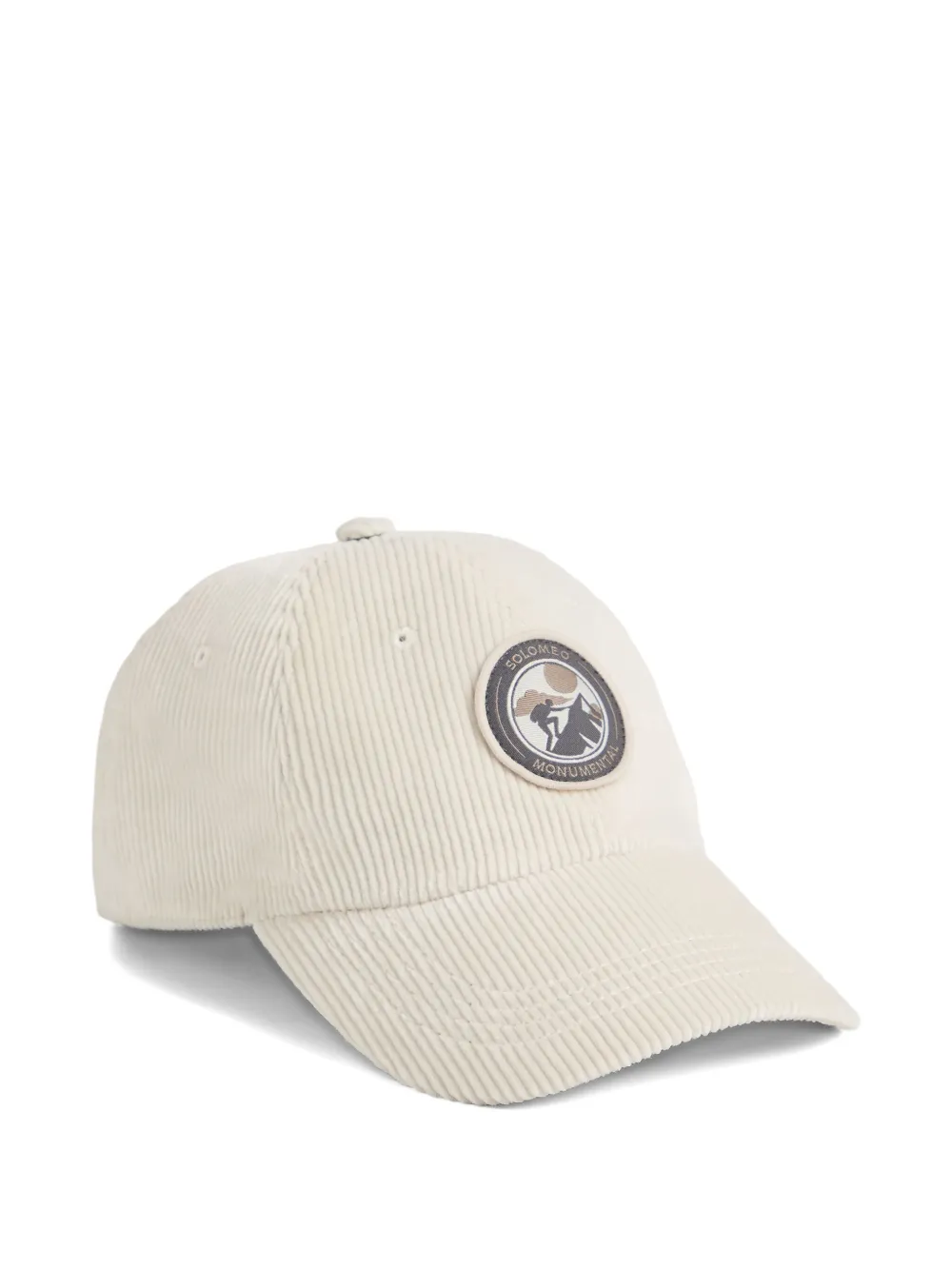 Brunello Cucinelli Kids Ribfluwelen honkbalpet met patch Beige