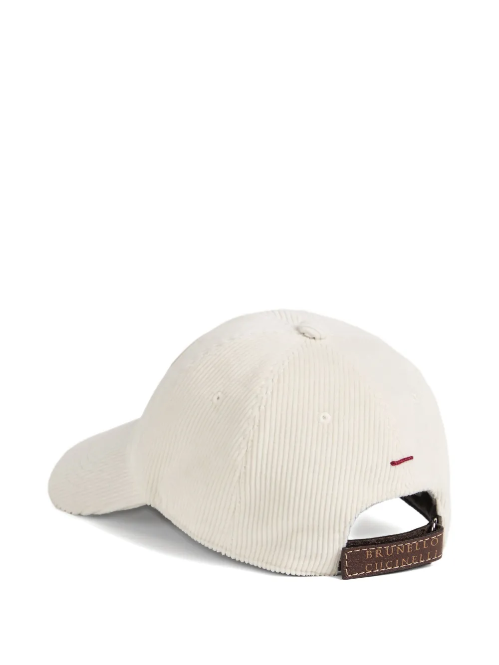 Brunello Cucinelli Kids Ribfluwelen honkbalpet met patch - Beige