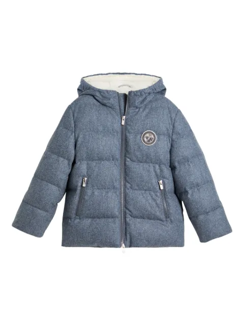 Brunello Cucinelli Kids hooded quilted padded jacket