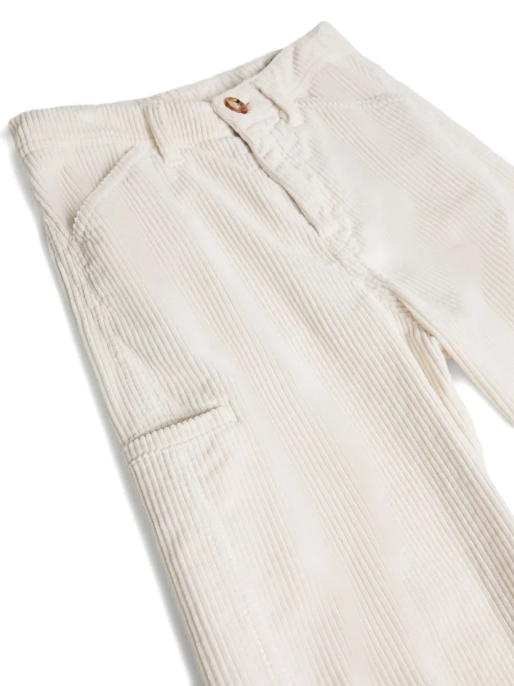 Brunello Cucinelli Kids Ribfluwelen broek met zakken Wit