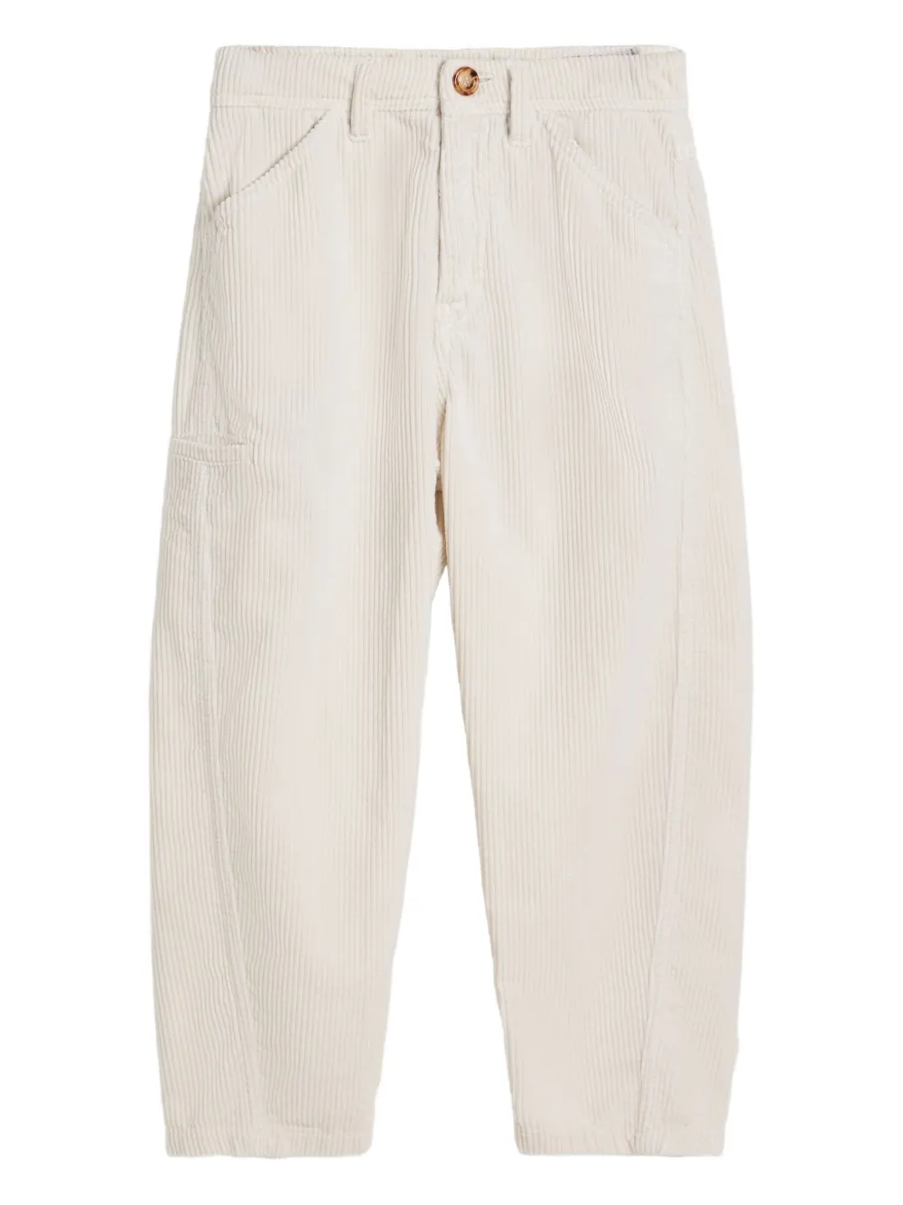 Brunello Cucinelli Kids corduroy pocketed casual trousers | White | Image 1