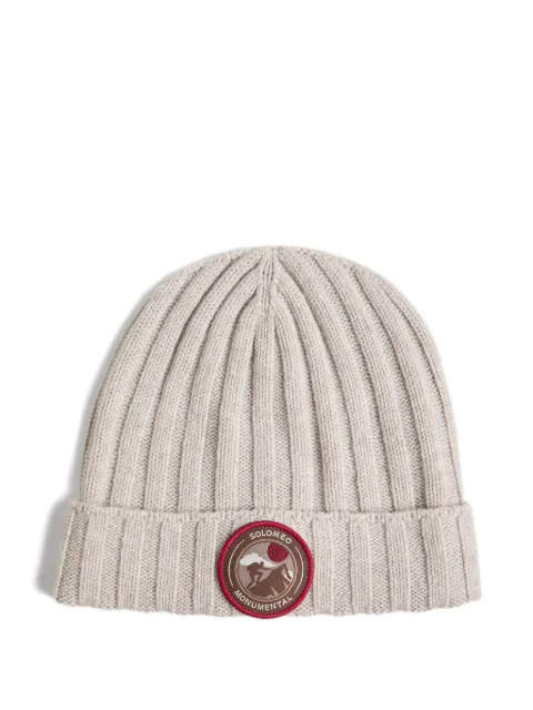 Brunello Cucinelli Kids ribbed-knit logo beanie