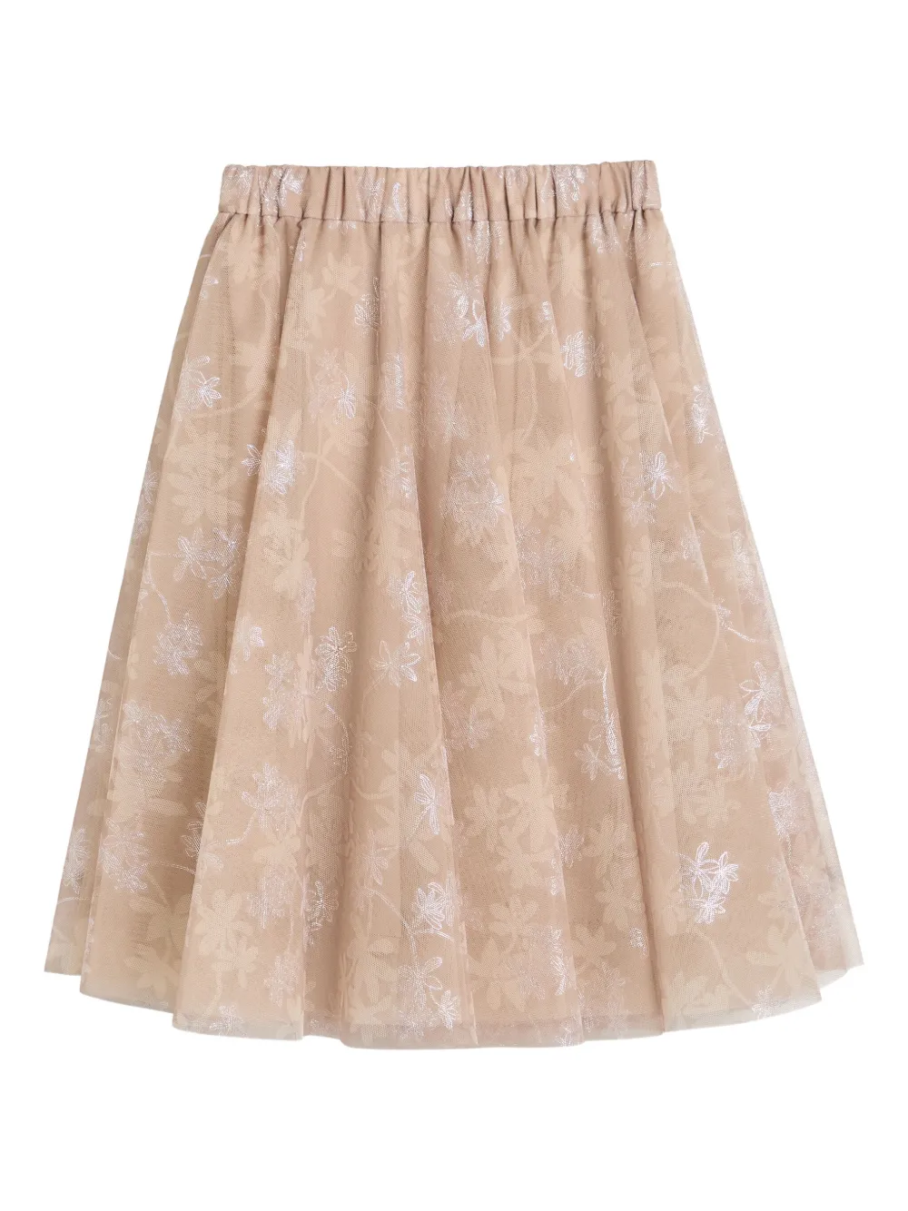 Brunello Cucinelli Kids Tutu met bloe print Beige