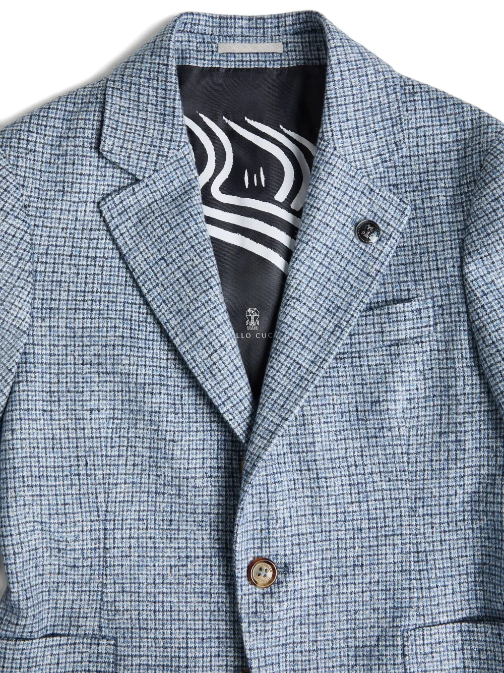 Brunello Cucinelli Kids Geruite flanellen blazer Blauw