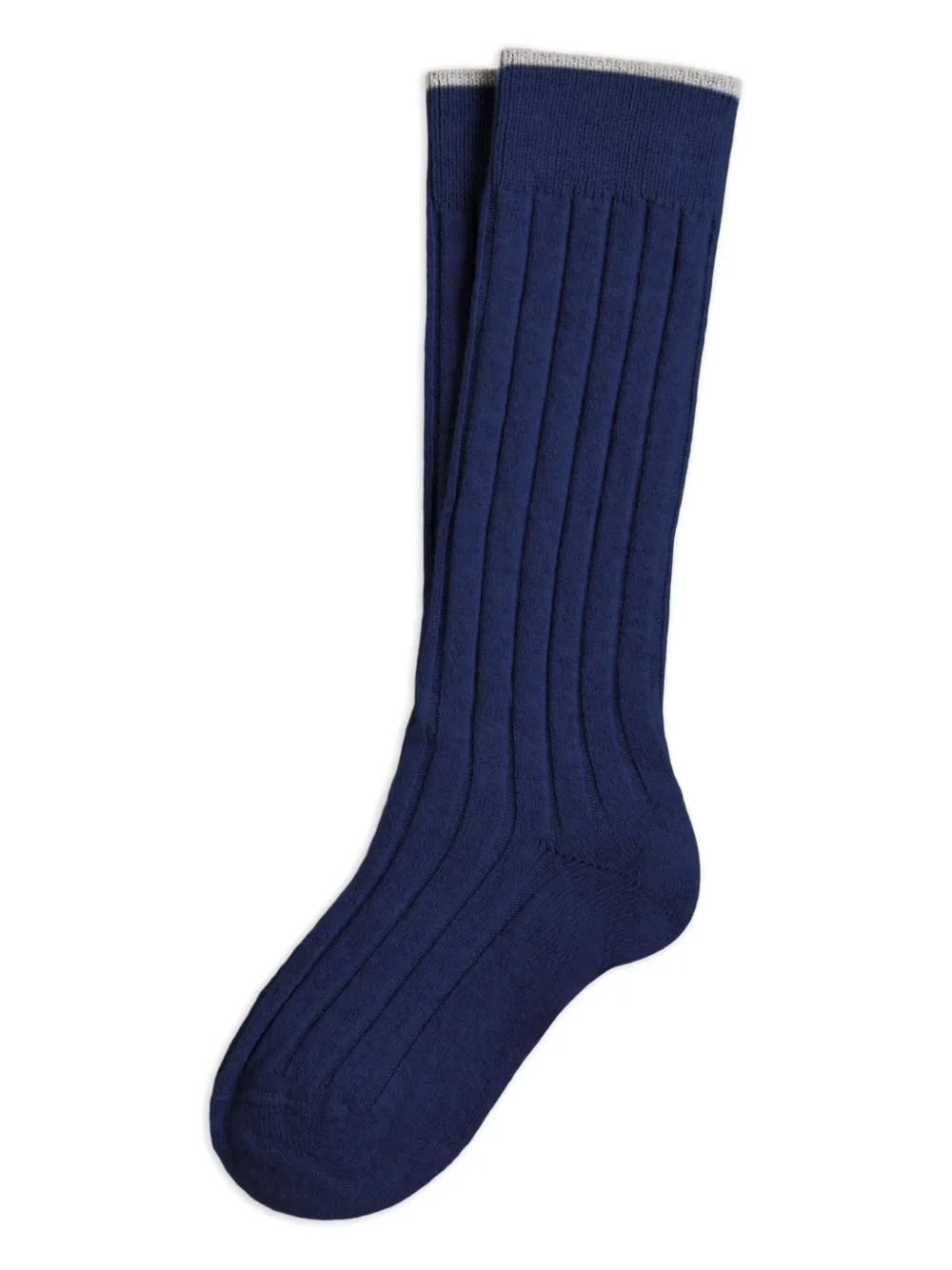 Brunello Cucinelli Kids Ribgebreide sokken Blauw