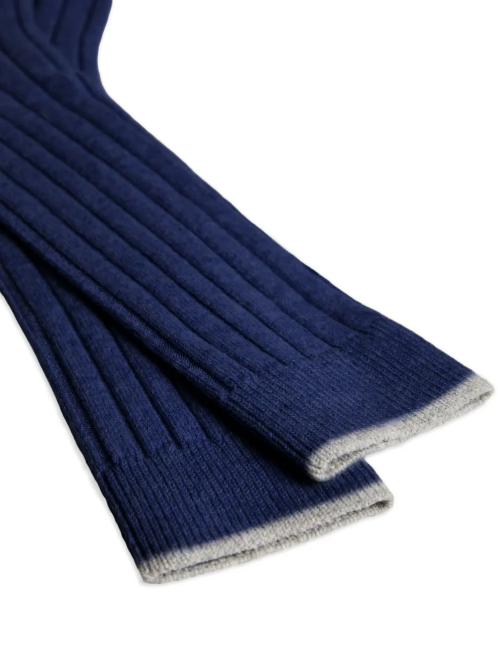 Brunello Cucinelli Kids Ribgebreide sokken Blauw