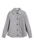Brunello Cucinelli Kids sequin-stripes flannel shirt - Grey