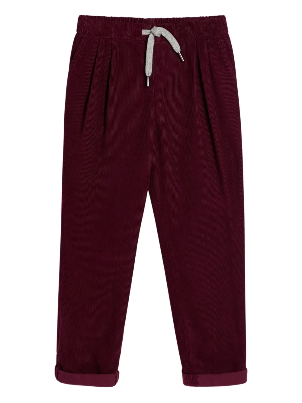 Brunello Cucinelli Kids Ribfluwelen plooibroek Rood