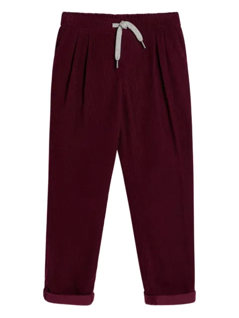 Brunello Cucinelli Kids pleated corduroy casual trousers