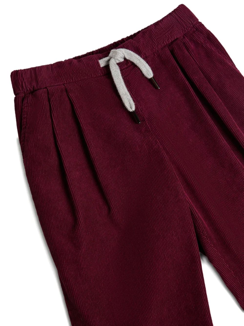 Brunello Cucinelli Kids Ribfluwelen plooibroek Rood