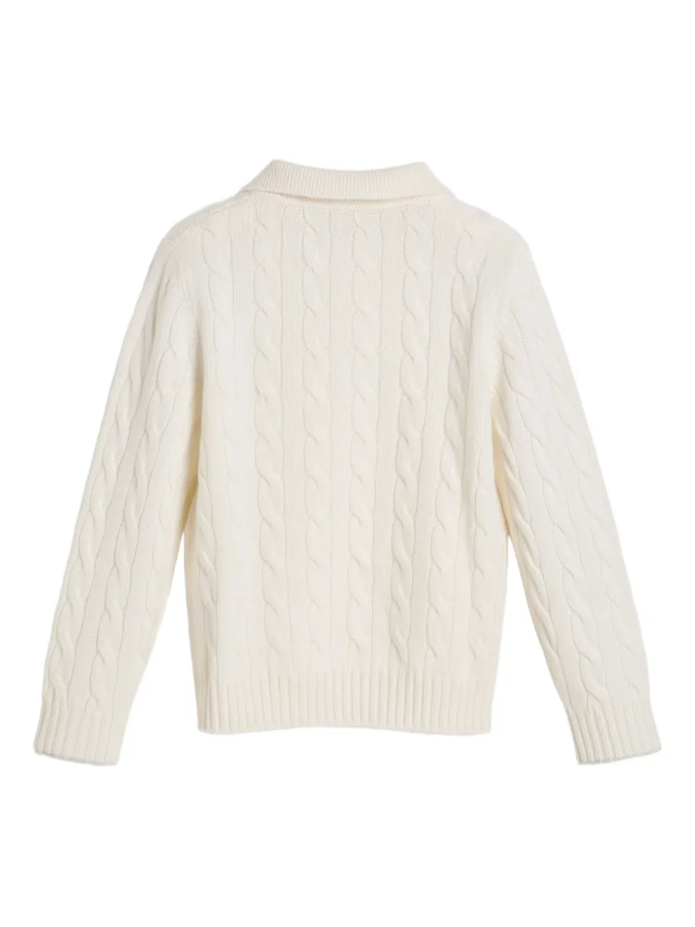 Brunello Cucinelli Kids Kabelgebreide trui met polokraag Wit