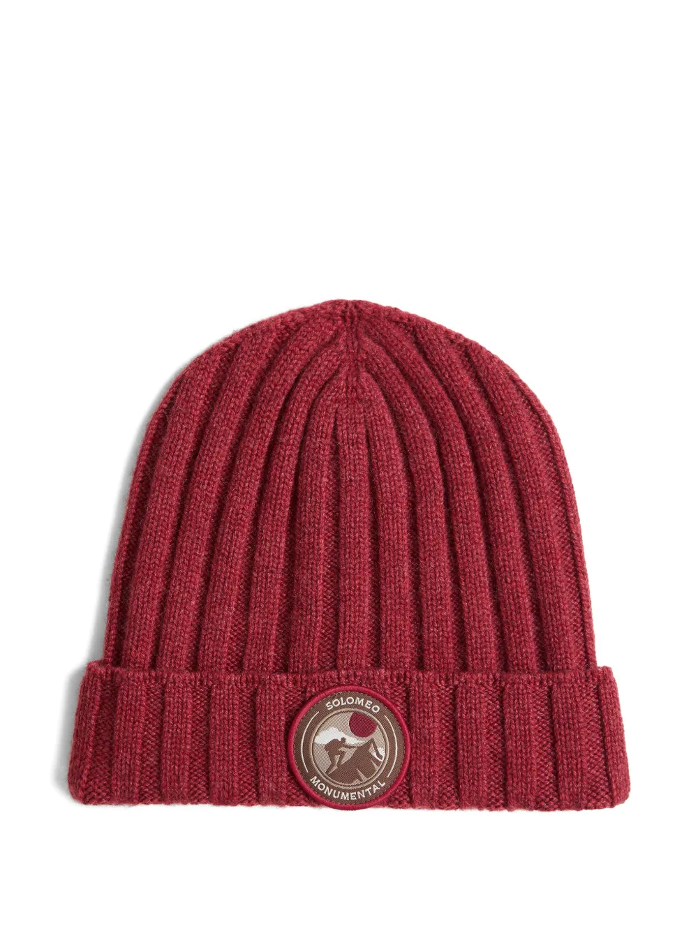 Brunello Cucinelli Kids Ribgebreide muts Rood