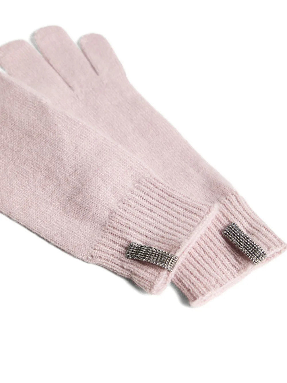 Brunello Cucinelli Kids Handschoenen verfraaid met kralen - Roze