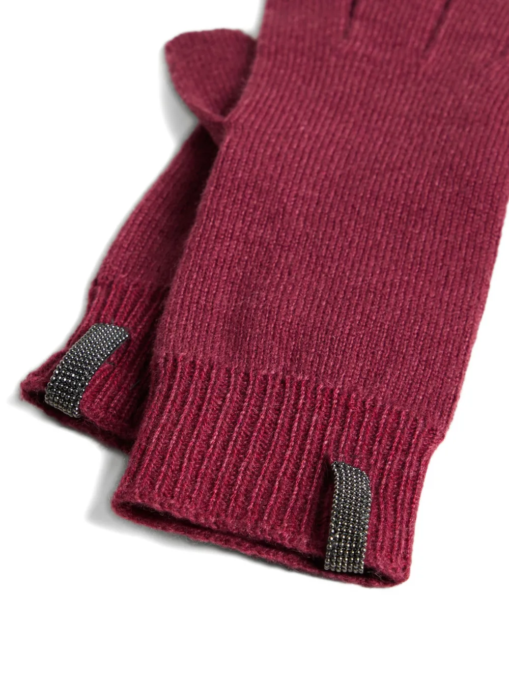 Brunello Cucinelli Kids Handschoenen verfraaid met kralen - Rood