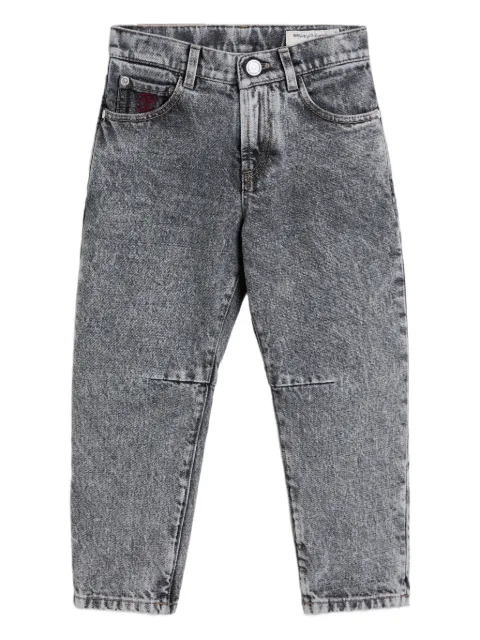 Brunello Cucinelli Kids five-pocket acid-wash jeans