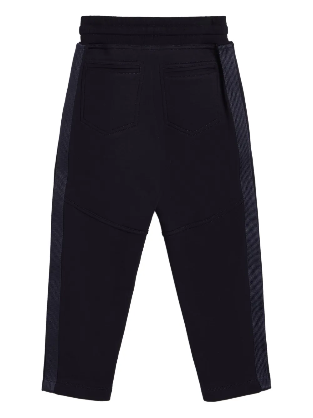 Brunello Cucinelli Kids Broek met trekkoord en detail aan de voorkant Zwart