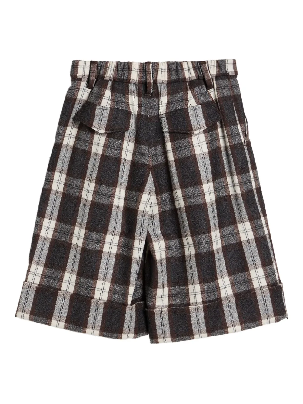 Brunello Cucinelli Kids pleated checked shorts | Girls Smart Shorts | Image 2